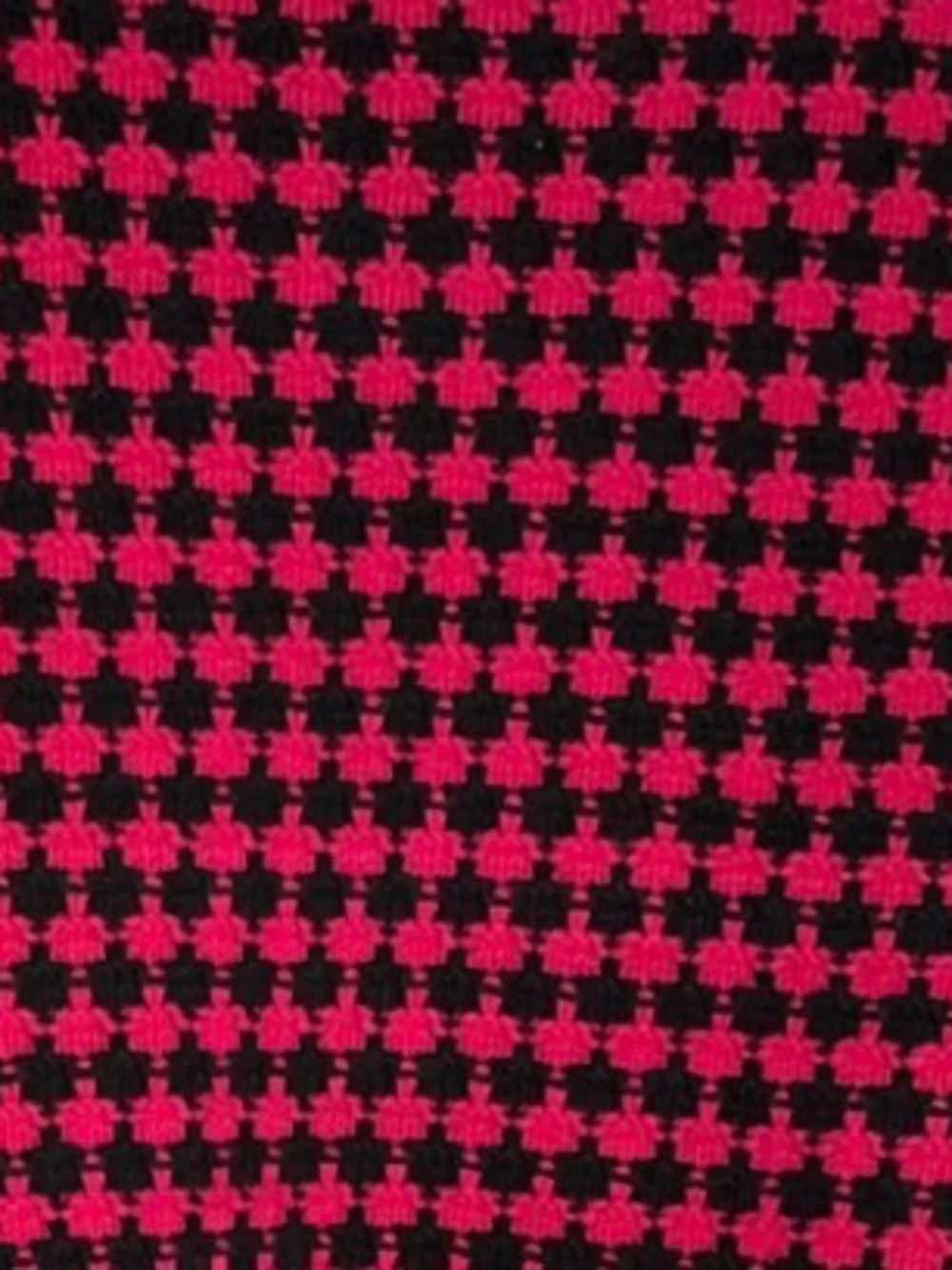 Donna Bella Quarter Zip Knit Sweater Black Hot Pink Pattern Small Women NWOT
